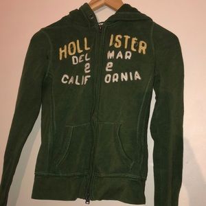 Hollister Green Zipper Hoodie